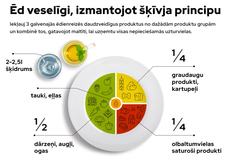 Veselīgs uzturs, šķīvja princips