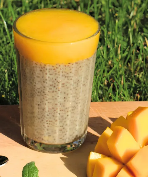 Čia pudiņš ar mango