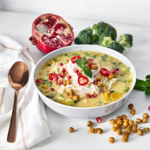 Ķirbju zupa ar rīsu nūdelēm