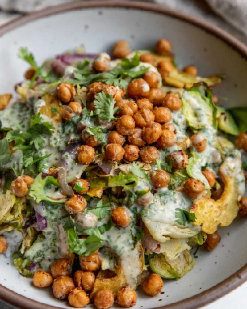 Turku zirņu salāti ar tahini - sinepju mērci