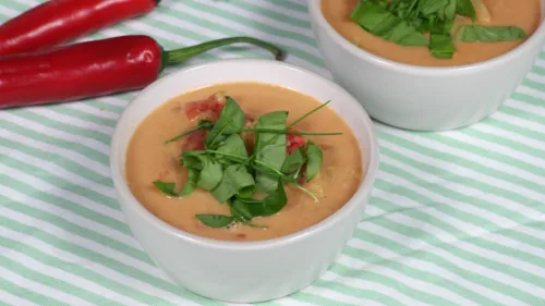 Rīsu un lēcu zupa ar kokosriekstu pienu